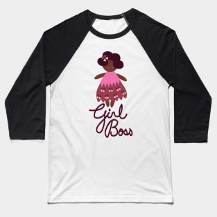Girl Boss in Pink and Wine Baseball T-Shirt